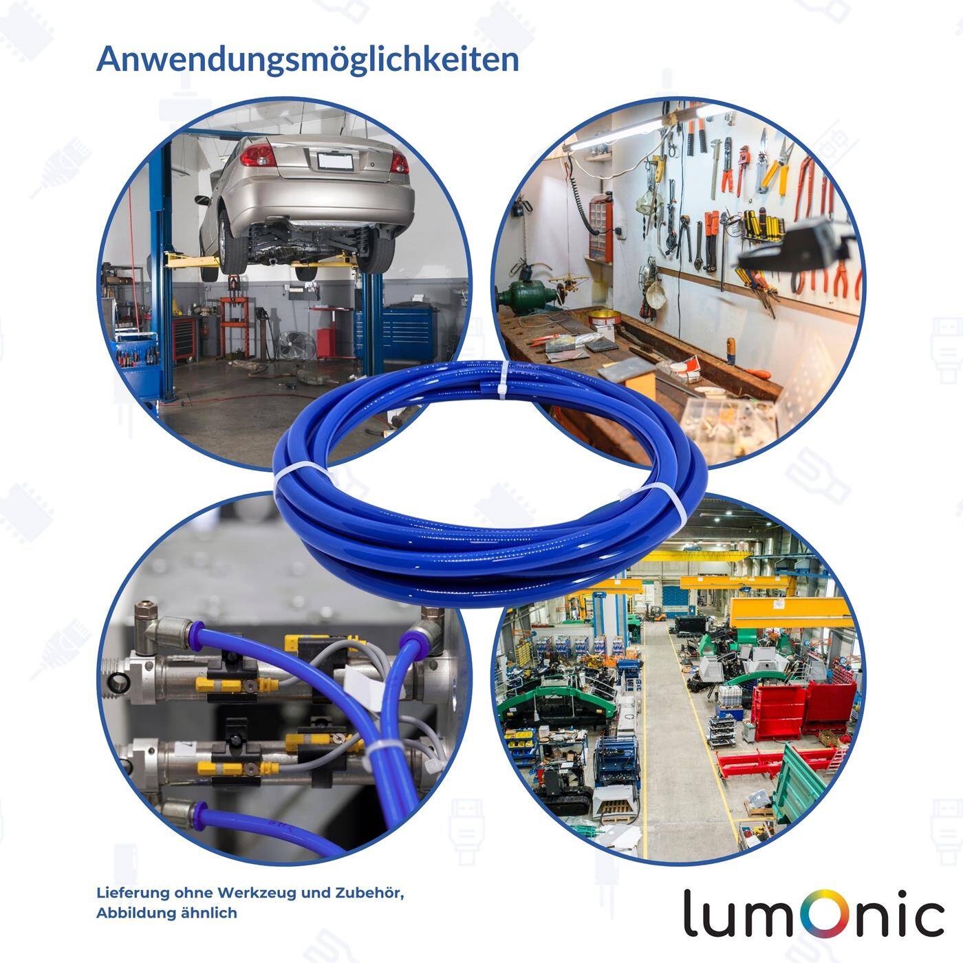 20m Compressed air hose PU 4/6mm Mechanical engineering Pneumatic systems Workshop PU hose Polyurethane flexible, abrasion-resistant 20m Compressed air hose PU 4/6mm Mechanical engineering Pneumatic systems Workshop PU hose Polyurethane flexible, abrasion-resistant