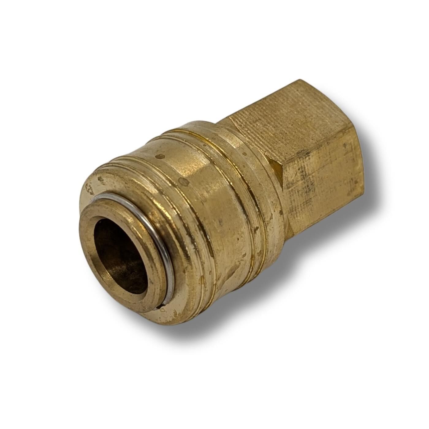 Coupling socket with internal thread I 3/8" I made of brass I Compressed air coupling socket I Quick coupling I for workshops, businesses and DIY enthusiasts