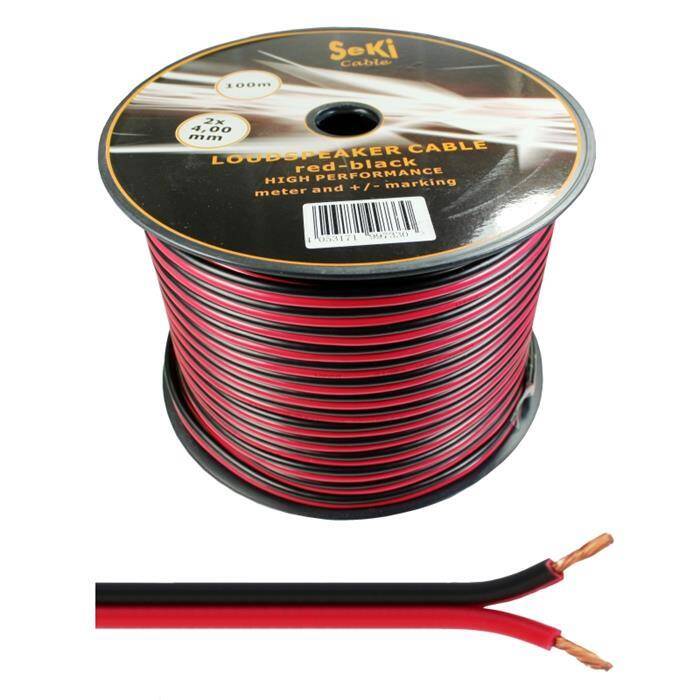 100m Lautsprecherkabel 2x 4mm² Rot Schwarz Audiokabel Boxenkabel 100m Lautsprecherkabel 2x 4mm² Rot Schwarz Audiokabel Boxenkabel
