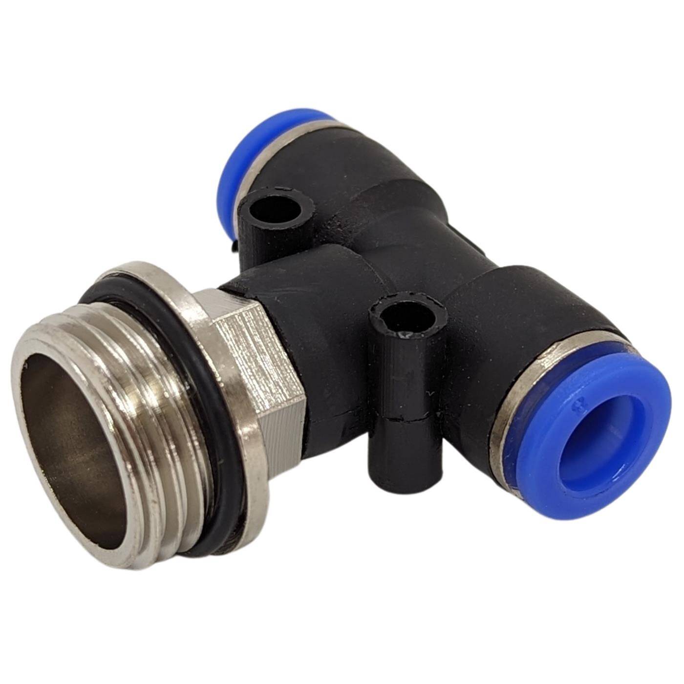 PU hose T-connector fitting with external thread 8mm*1/2inch T-piece Push-in Pneumatic plug connector T-distributor Compressed air