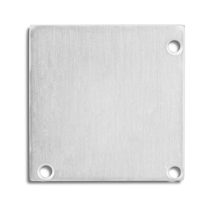 2x Endkappe E52 Aluminium für Leuchtenprofil PN19 Quadratisch Silber