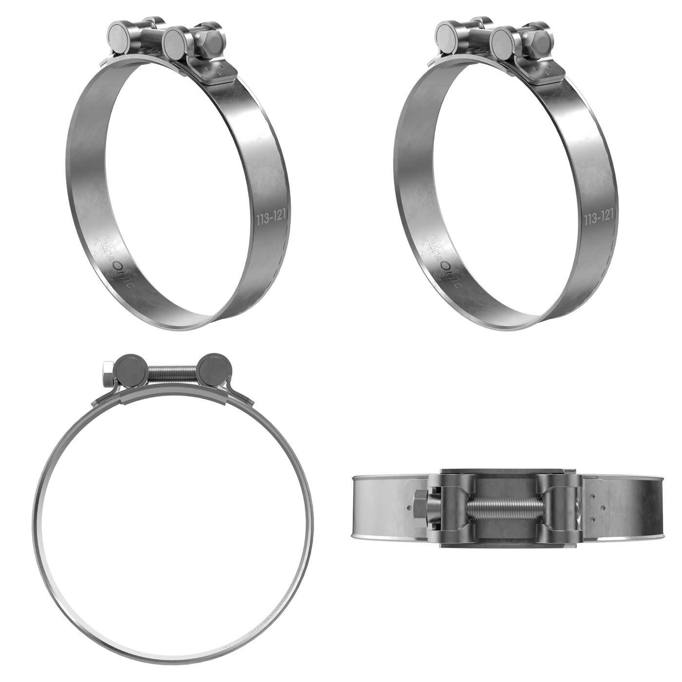 4x Lumonic Gelenkbolzenschelle Edelstahl 113-121mm V2A Auspuffschelle für Bau PKW LKW