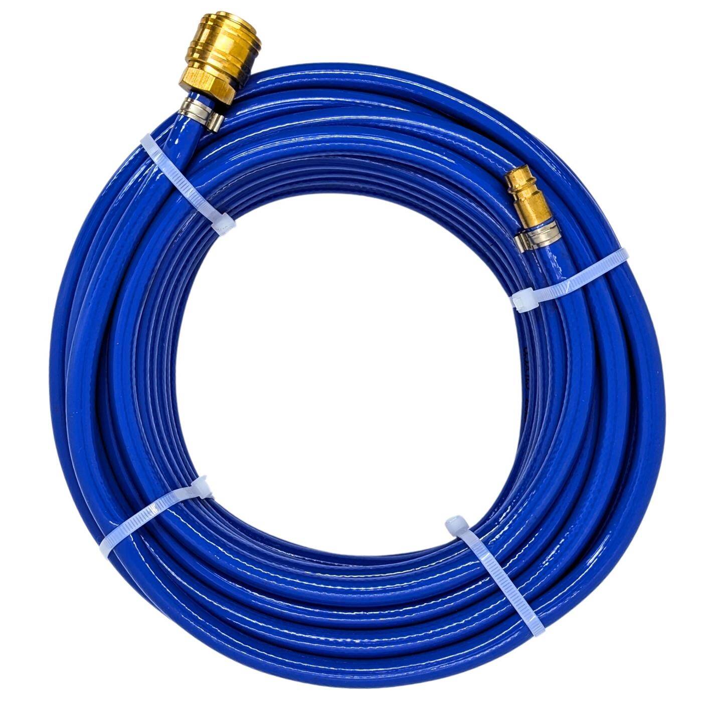 15m Druckluftschlauch mit Schnellkupplung 6mm PVC Druckluftverlängerung Dose & Stecker fertig konfektioniert flexibel, abriebfest und gewebeverstärkt