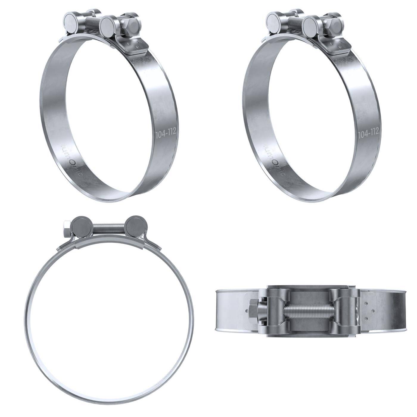 4x Lumonic Hinge pin clamp 104-112mm  Exhaust clamp for construction cars trucks