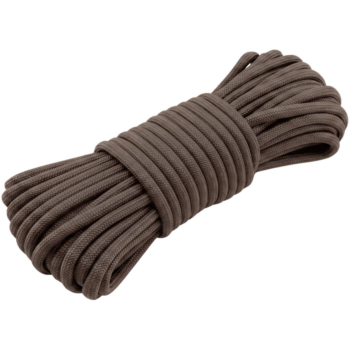 Lumonic 10m Paracord 4mm Brown | 100% nylon | 7 cores, 32 strand sheath | Max. 125 kg load capacity | dog leash, bracelet, outdoor, bushcraft, tent cord