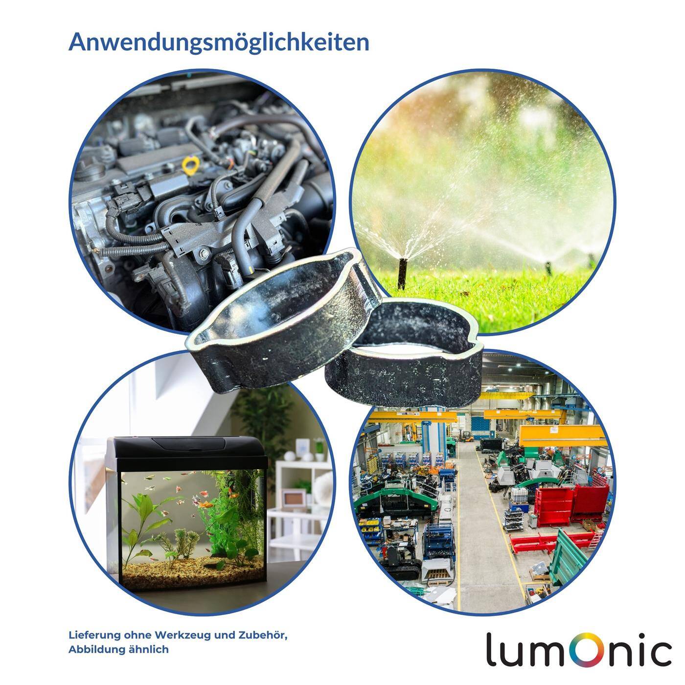 Lumonic I 2x 2-Ohr-Schelle 13-15mm I Stahl Verzinkt I Zweiohrschelle I Schlauchschelle I für Druckluft, Rohrsysteme, Garten, KFZ