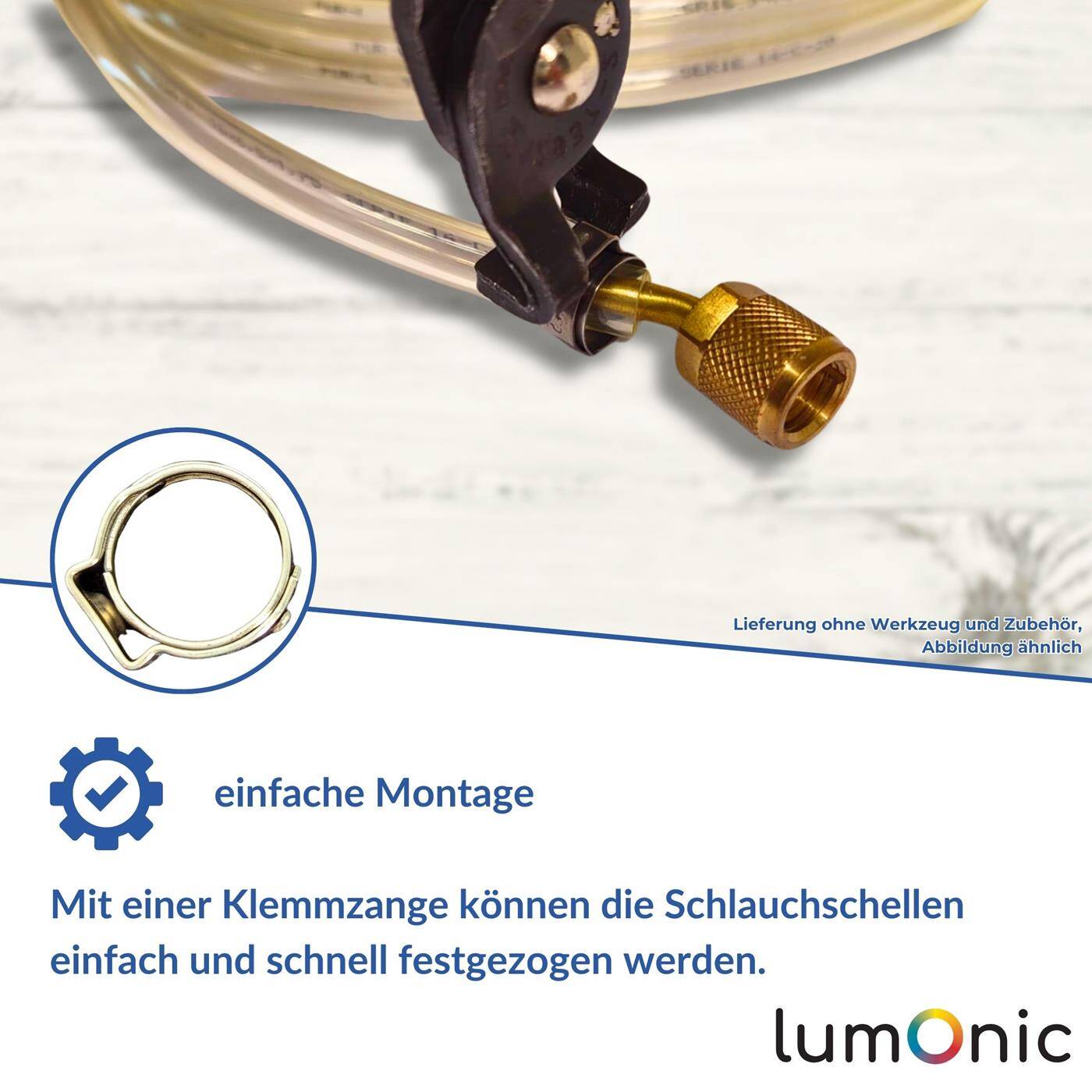 Lumonic I 10x 1-Ohr-Schelle 25,4-28,6mm I V2A Edelstahl I Einohrschelle I Schlauchschelle I für Druckluft, Rohrsysteme, Garten, KFZ