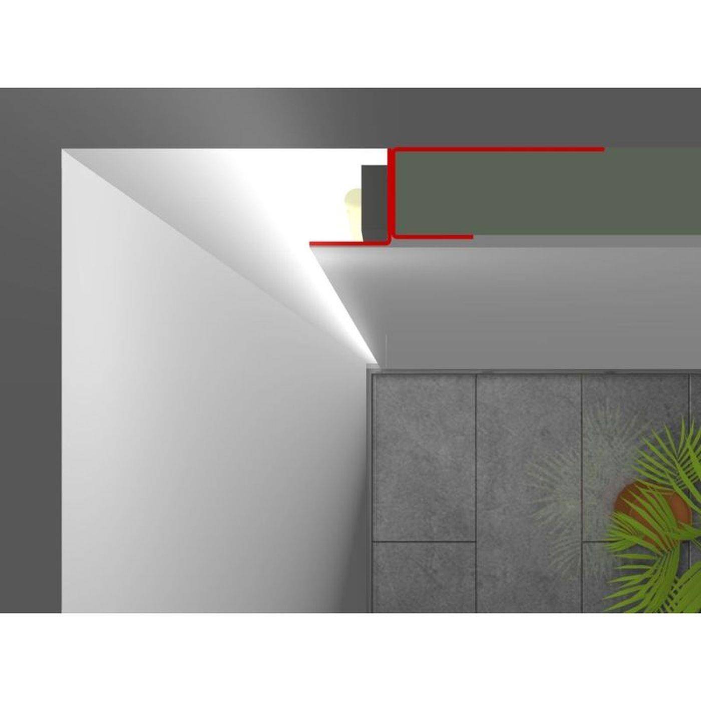 2m LED Trockenbauprofil ADP für freie Flächengestaltung für Gipskartonplatten Stahl Zinkblech