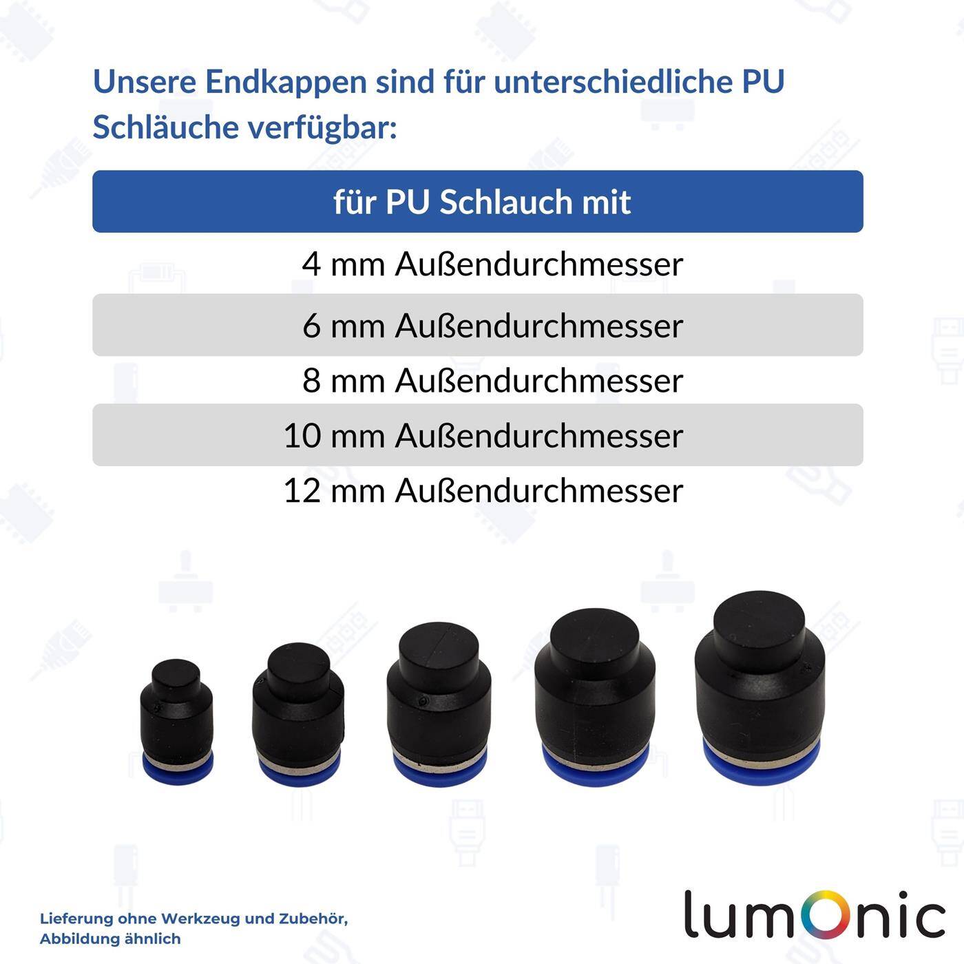 PU Schlauch Verschlusskappe 10mm Blindkappe Abdichtung pneumatische Endkappe Steckverbindung Druckluft & Automatisierung PU Schlauch Verschlusskappe 10mm Blindkappe Abdichtung pneumatische Endkappe Steckverbindung Druckluft & Automatisierung