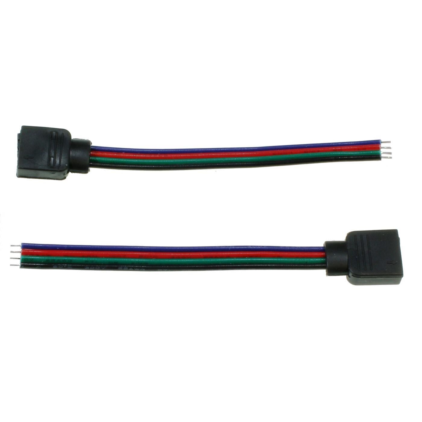 10cm RGB LED Connector with Cable Quick connector 4 Pin Socket -> open cable ends