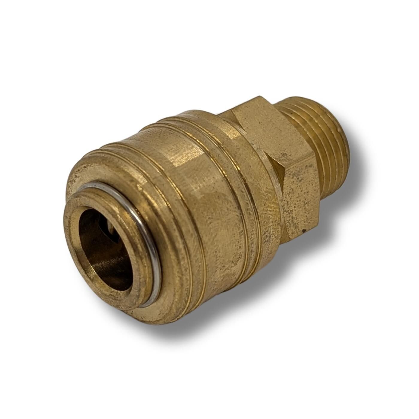 Coupling socket with external thread I 3/8" I made of brass I Compressed air coupling socket I Quick coupling I for workshops, businesses and DIY enthusiasts