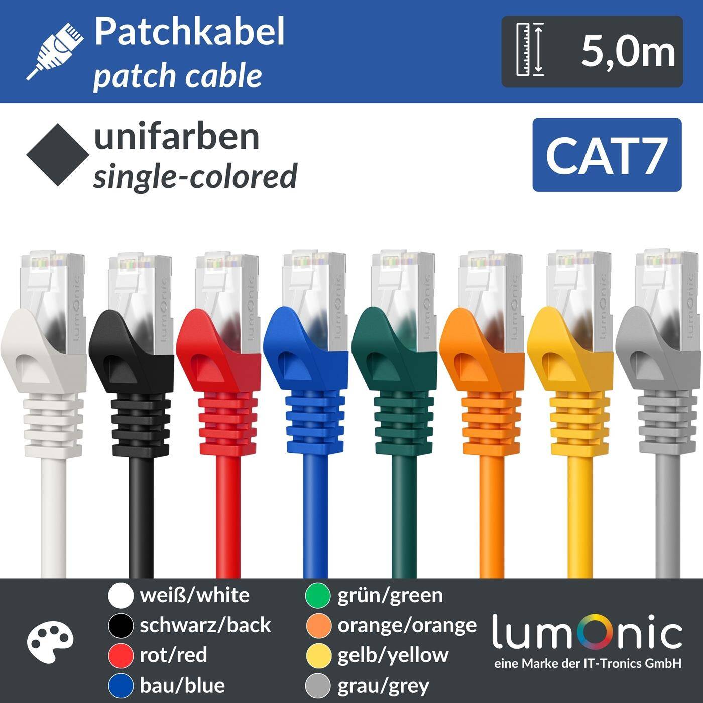 5m RJ-45 Netzwerkkabel Patchkabel CAT7 Weiß S/FTP Ethernet DSL LAN CAT.7