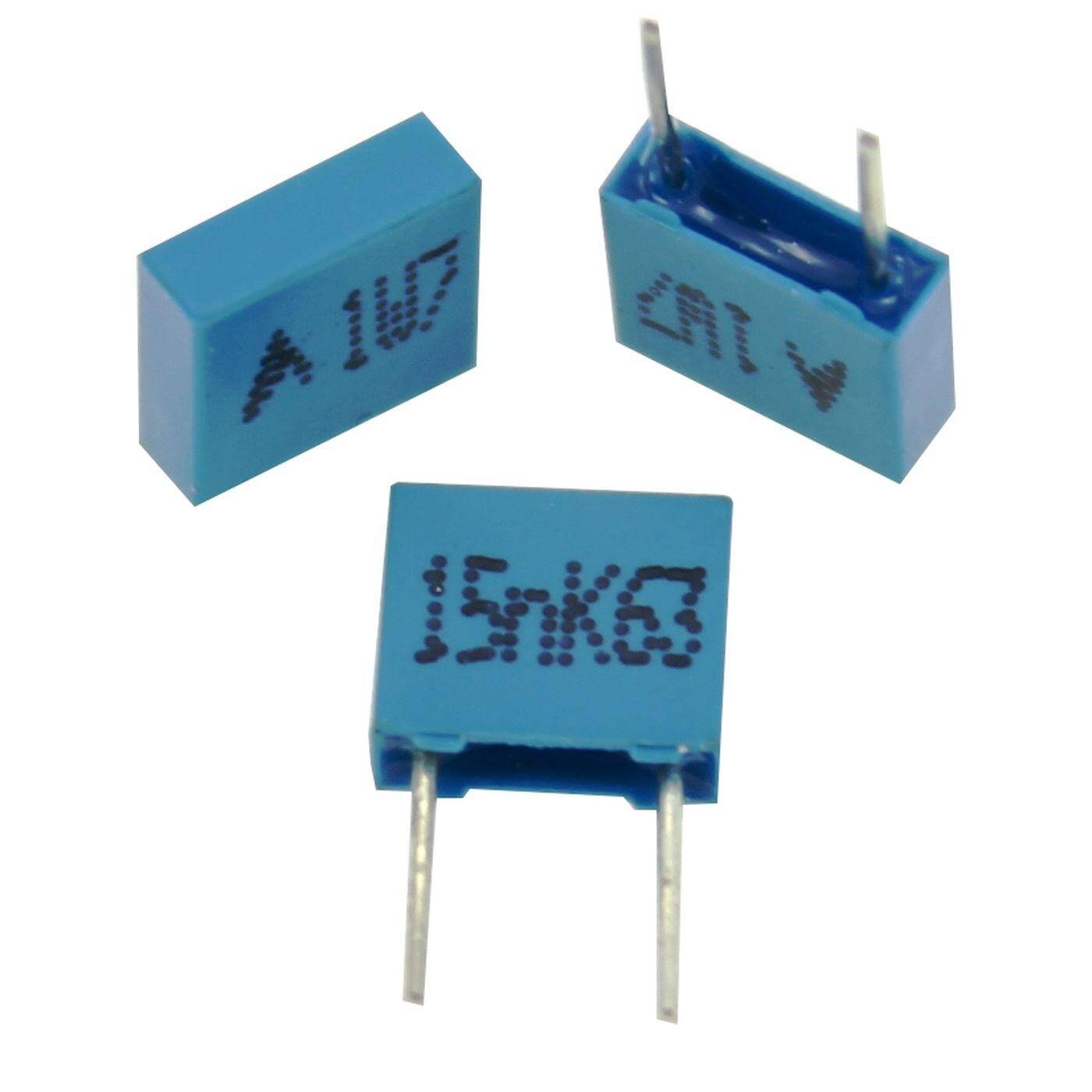 Epcos MKP Folien Kondensator | 0,015µF 63V DC I 2-Pin Anschluss I 2-Pin I 0,015uF, 15nF I Kondensator für Frequenzweichen von Lautsprechern oder zur Entstörung von elektrischen Geräten