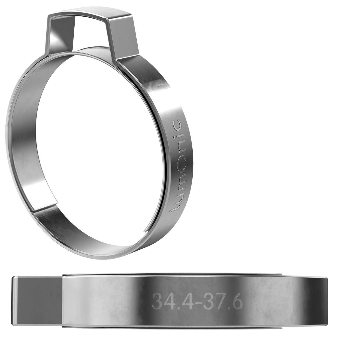 Lumonic I 2x 1-Ohr-Schelle 34,4-37,6mm I V2A Edelstahl I Einohrschelle I Schlauchschelle I für Druckluft, Rohrsysteme, Garten, KFZ