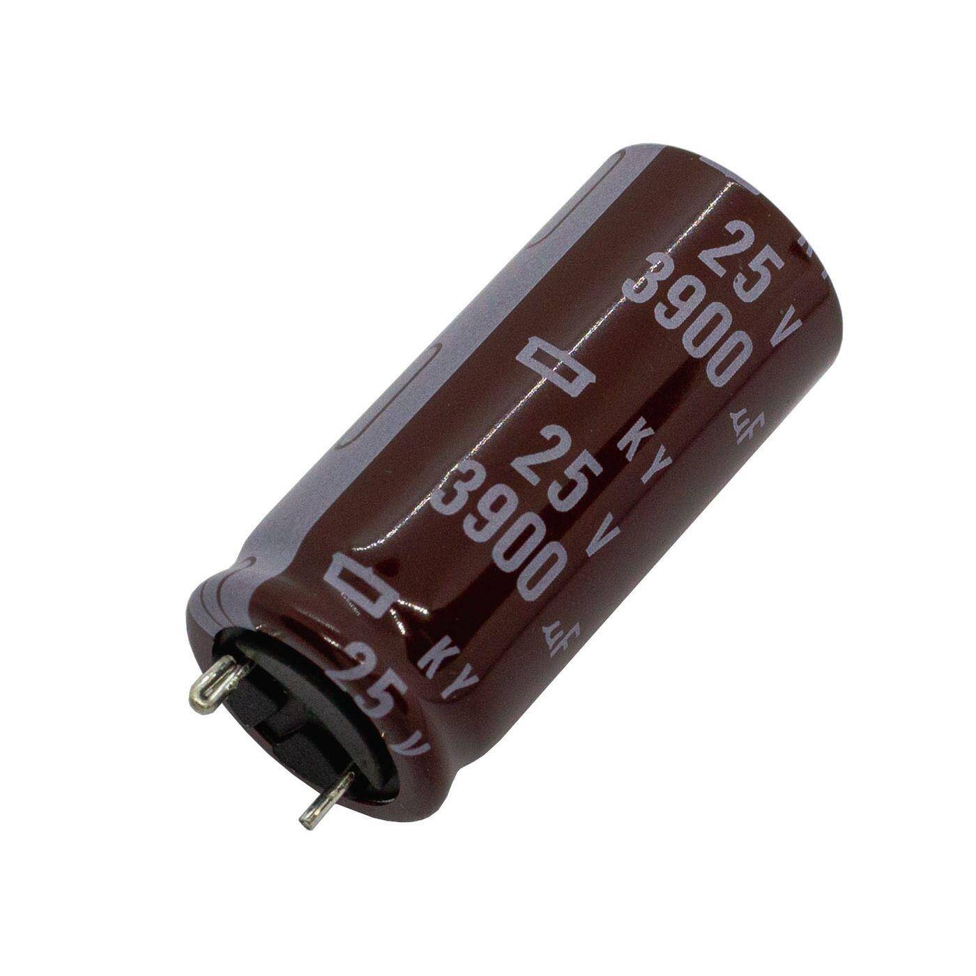 Elko Capacitor Radial 3900µF 25V | Electrolytic capacitor up to a temperature of 105°C | 16x35,5mm | 3900uF EKY-250EIJ392MLP1S UCC