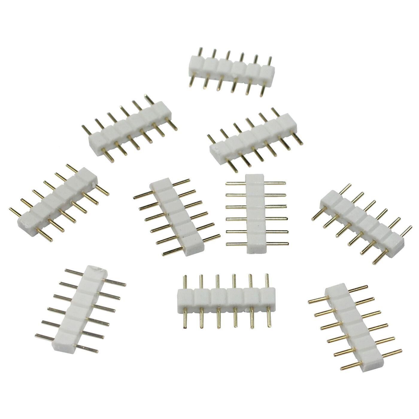 10x RGBW CCT LED Steckbrücke 6 Pin Steckverbinder 15x3mm Adapter Kupplung