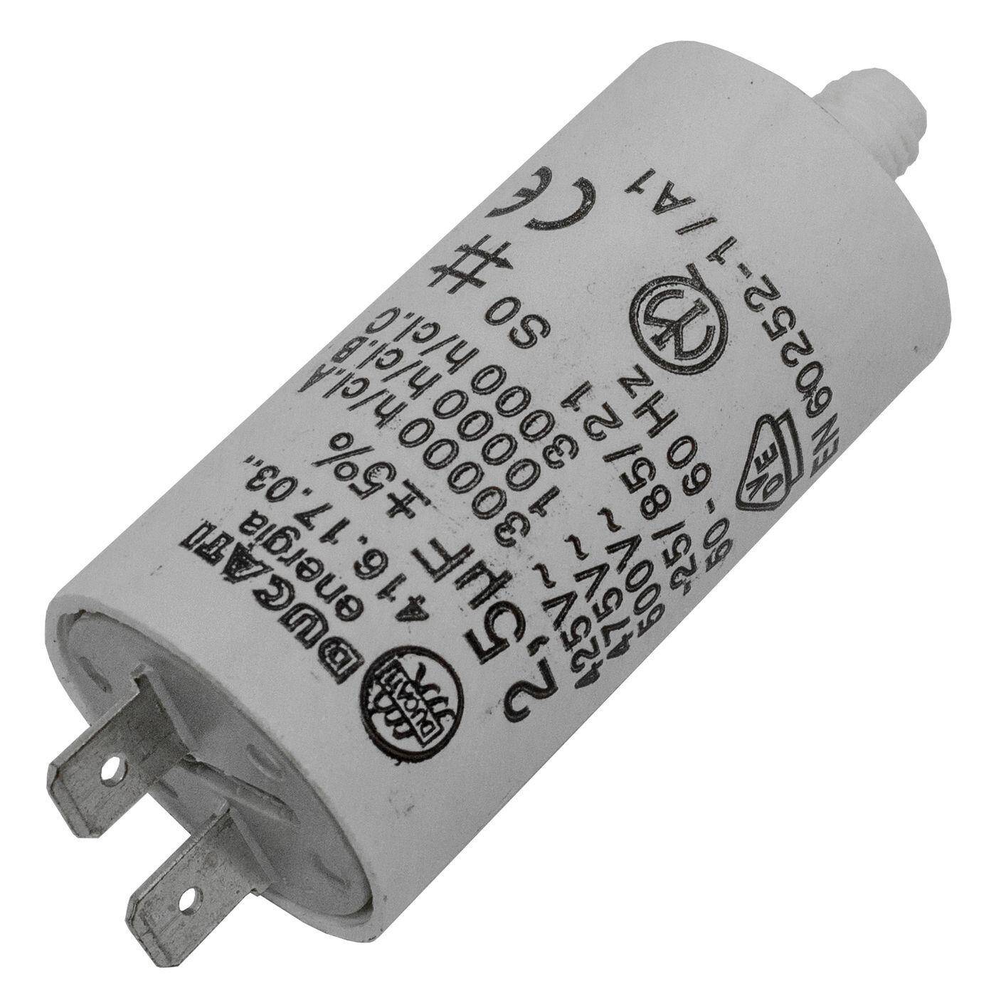 Lumonic Anlaufkondensator 416.17.03 B inkl. Stecker 6,3x0,8mm | Motorkondensator 2,5µF 450V 28x55mm I Kondensator im isolierten Kunststoffgehäuse