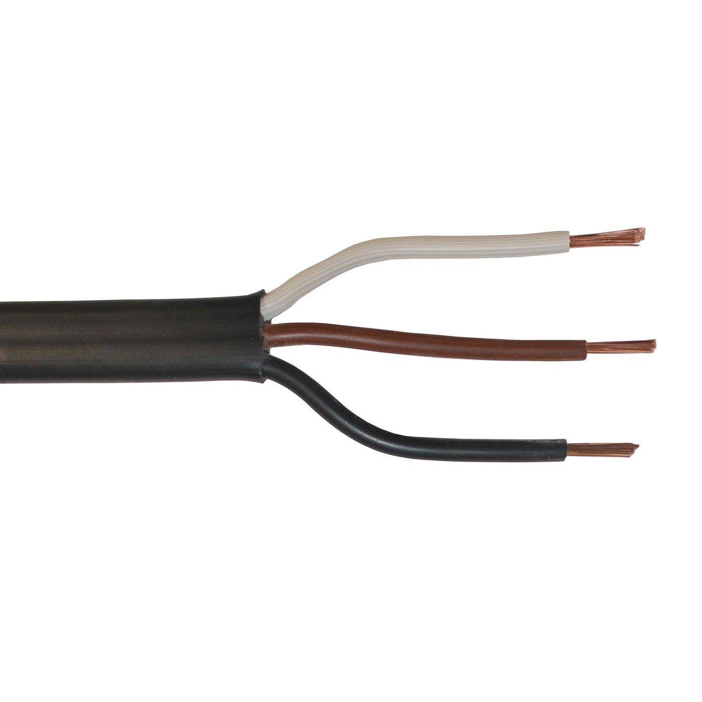 Lumonic 1m FLYY-fl Vehicle cable 3x1,5mm² black | 3-wire | Trailer cable | Multi-core, flat automotive cable | Oil and fuel-resistant, flame-retardant | Low voltage