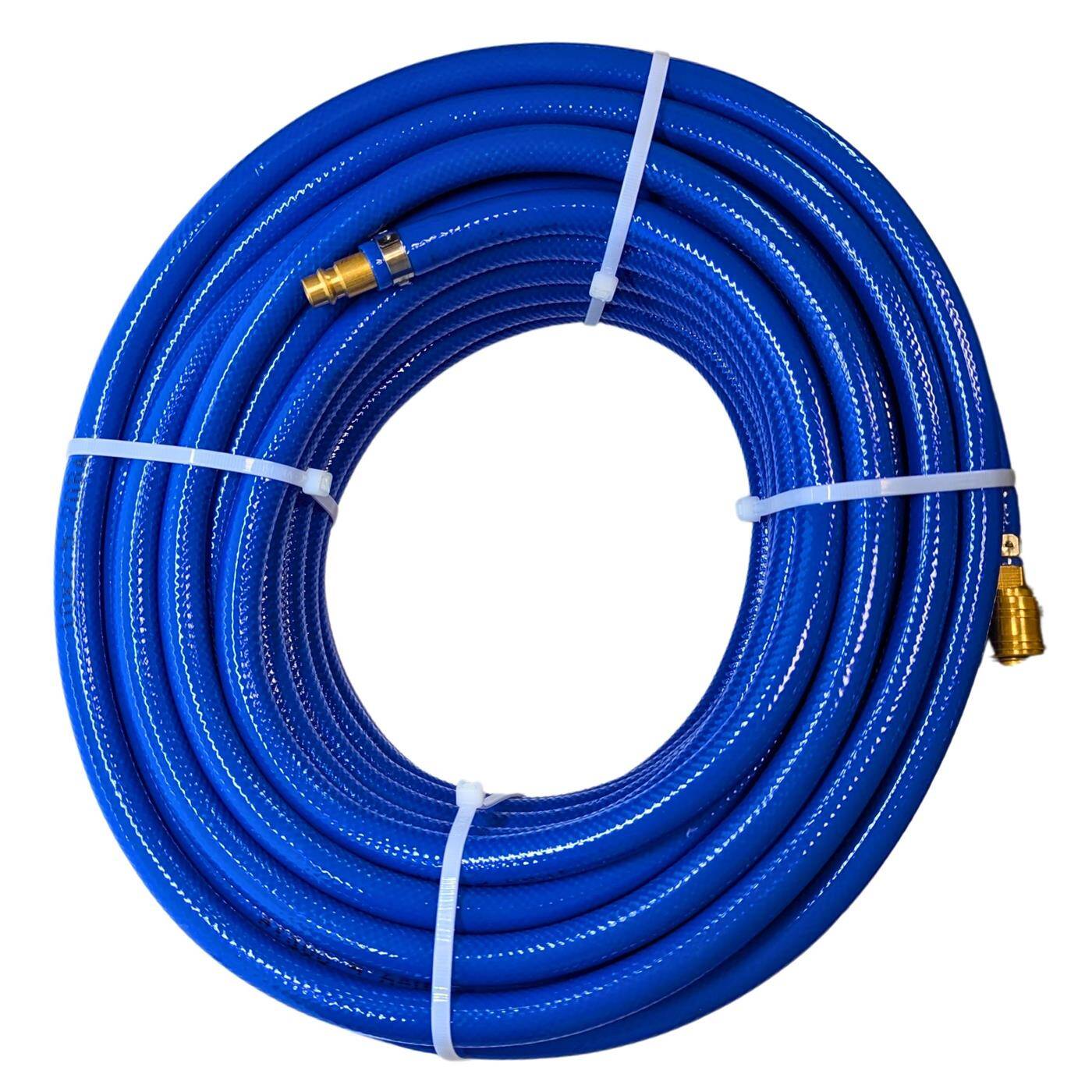 25m Druckluftschlauch mit Schnellkupplung 9mm PVC Druckluftverlängerung Dose & Stecker fertig konfektioniert flexibel, abriebfest und gewebeverstärkt