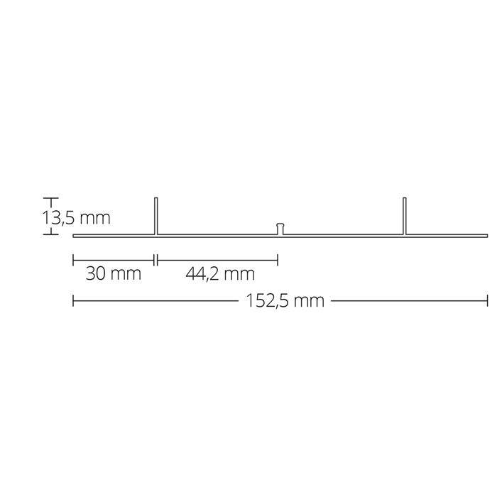 2m LED Profil TBP10 Schwarz 152,5x14,8mm Aluminium Trockenbauprofil für 11mm LED Streifen
