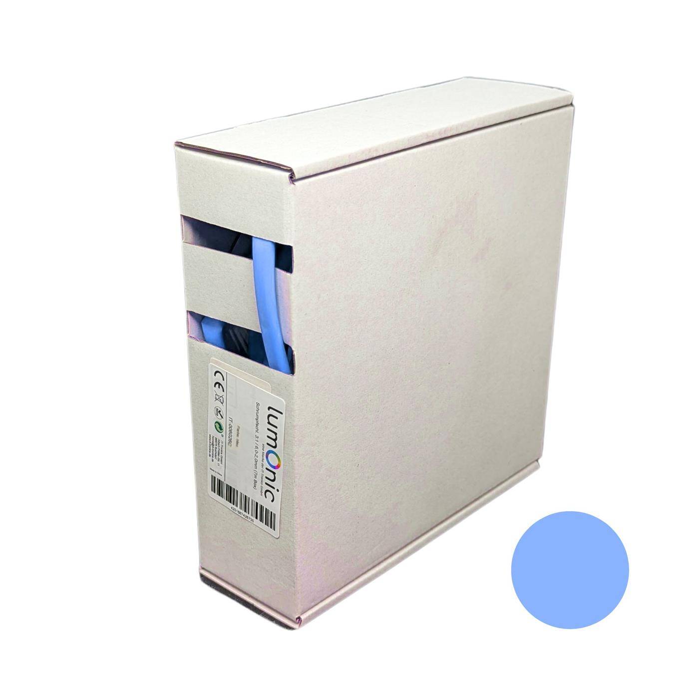 7m Heat shrink tubing Box 3:1 6 -> 2mm Blue Flexible