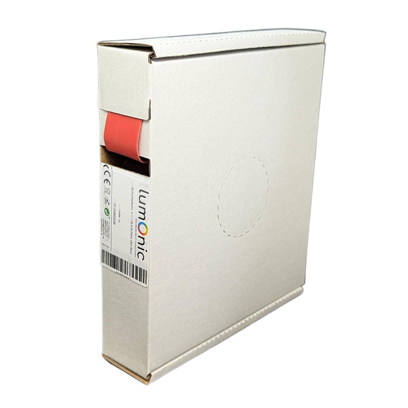 5m Schrumpfschlauch Box 2:1 16 -> 8mm Rot