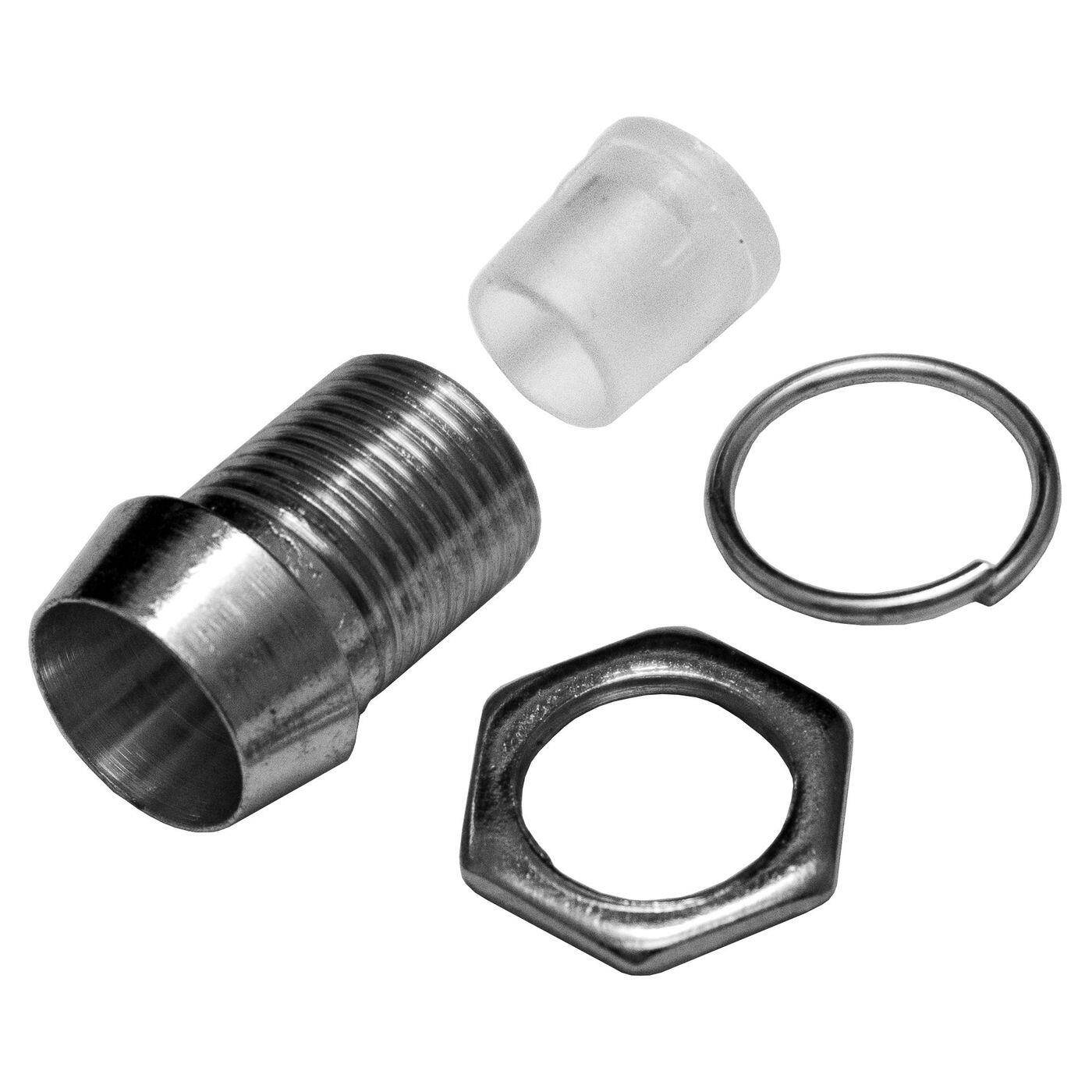 50x LED Fassung Halter 5mm Metall Chrom Schraub Sockel + Isolator