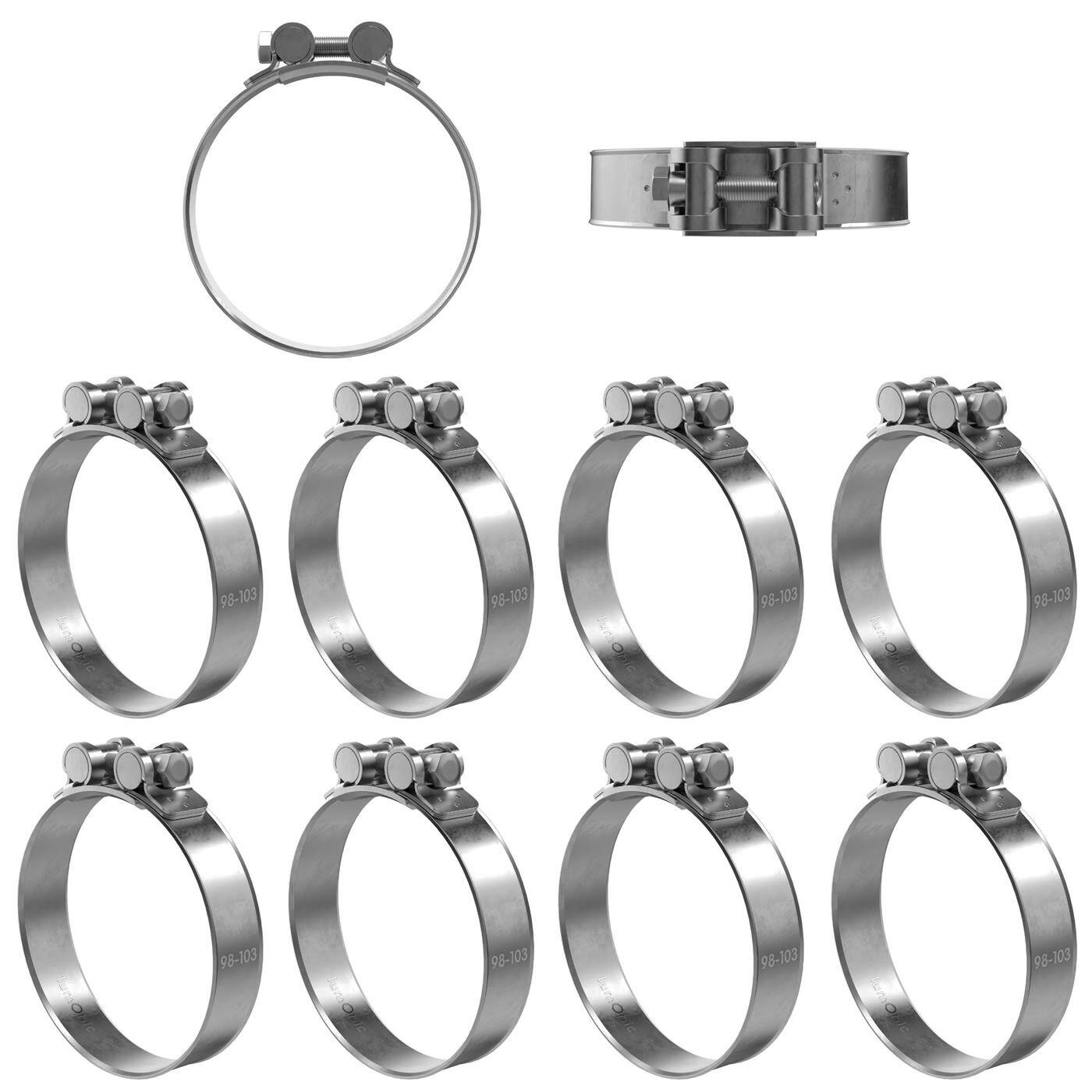 10x Lumonic Gelenkbolzenschelle Edelstahl 98-103mm V2A Auspuffschelle für Bau PKW LKW