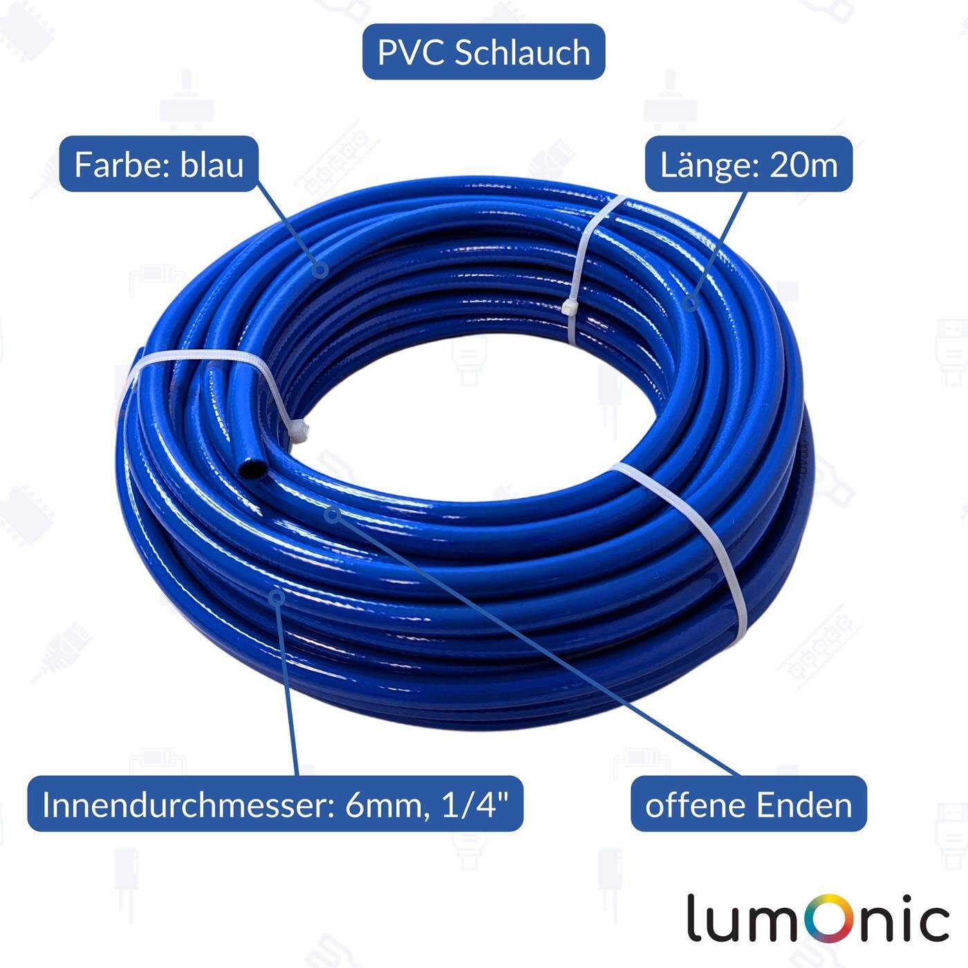 20m Druckluftschlauch 6mm Druckluft & Bewässerung Wasserschlauch PVC Schlauch bis 20 bar flexibel, abriebfest und gewebeverstärkt 20m Druckluftschlauch 6mm Druckluft & Bewässerung Wasserschlauch PVC Schlauch bis 20 bar flexibel, abriebfest und gewebeverstärkt