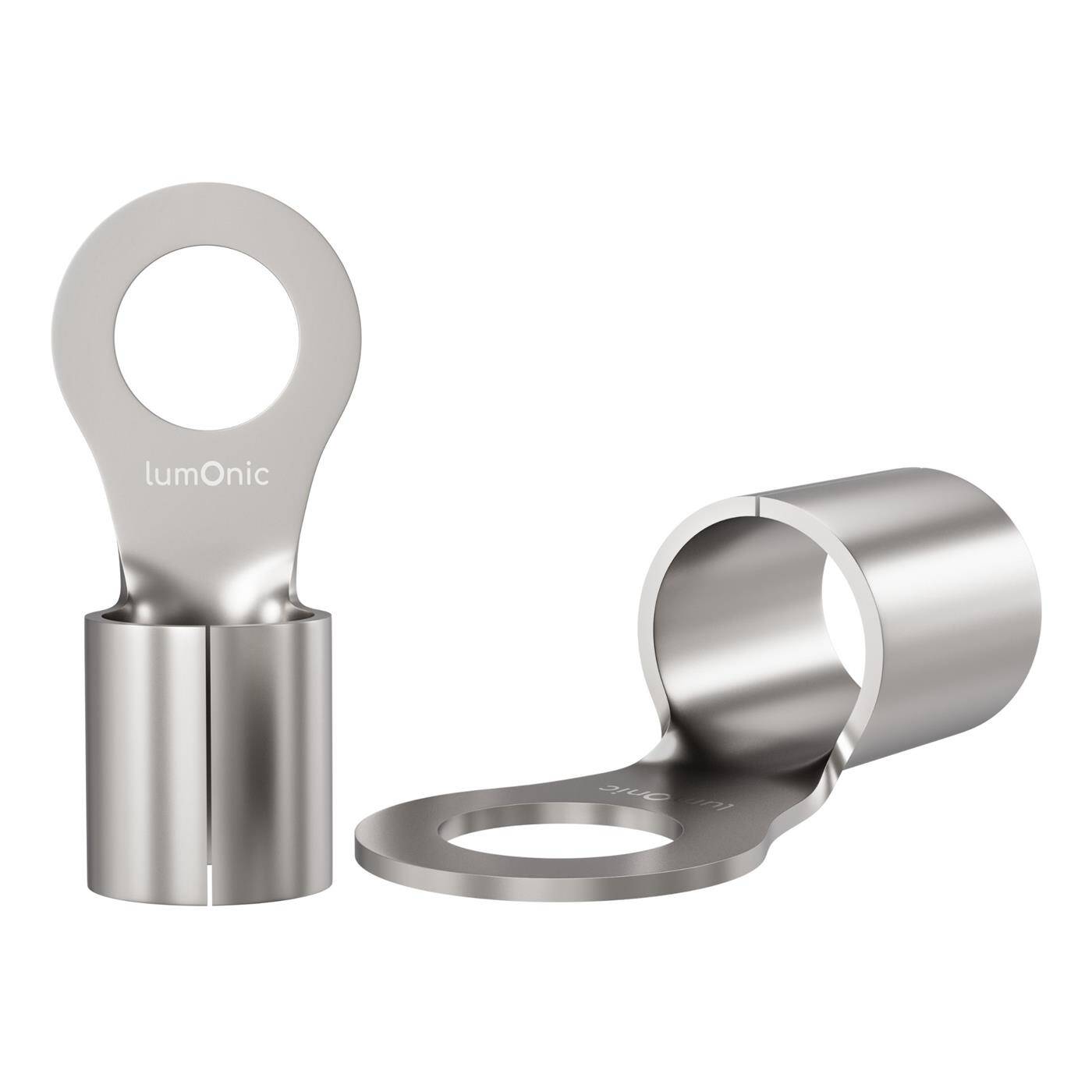 Lumonic 25x Ring cable lug 4,0-6,0mm² blank | M4 | Tinned copper | Secure cable connection without soldering | Crimp cable lug uninsulated | Motor vehicle, mechanical engineering, motorhome, battery