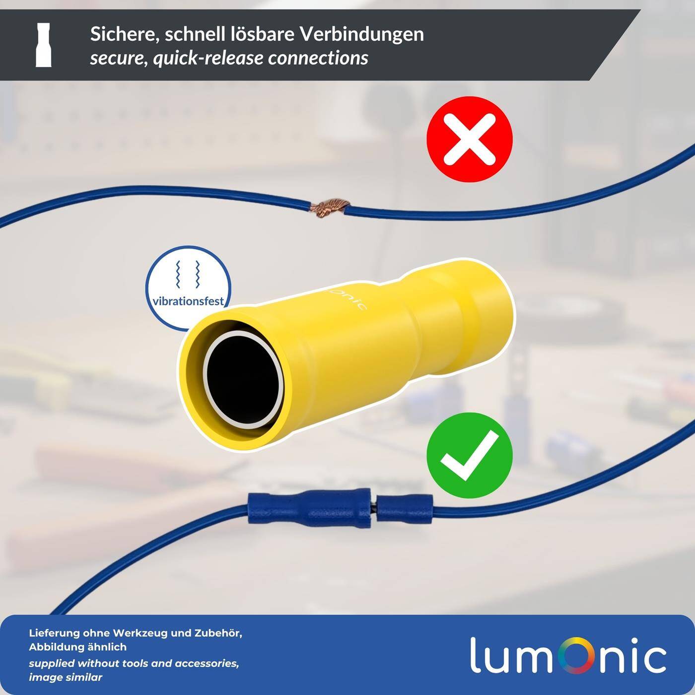 25x Round plug-in sleeve partially insulated 4-6mm² Pin diameter 5mm Yellow for round plugs Brass tinned