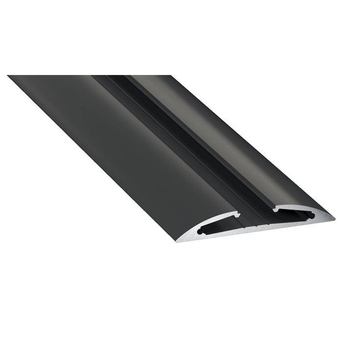 1m LED profile Reto Black 55x8mm Aluminium Mounting profile for 12mm LED strips