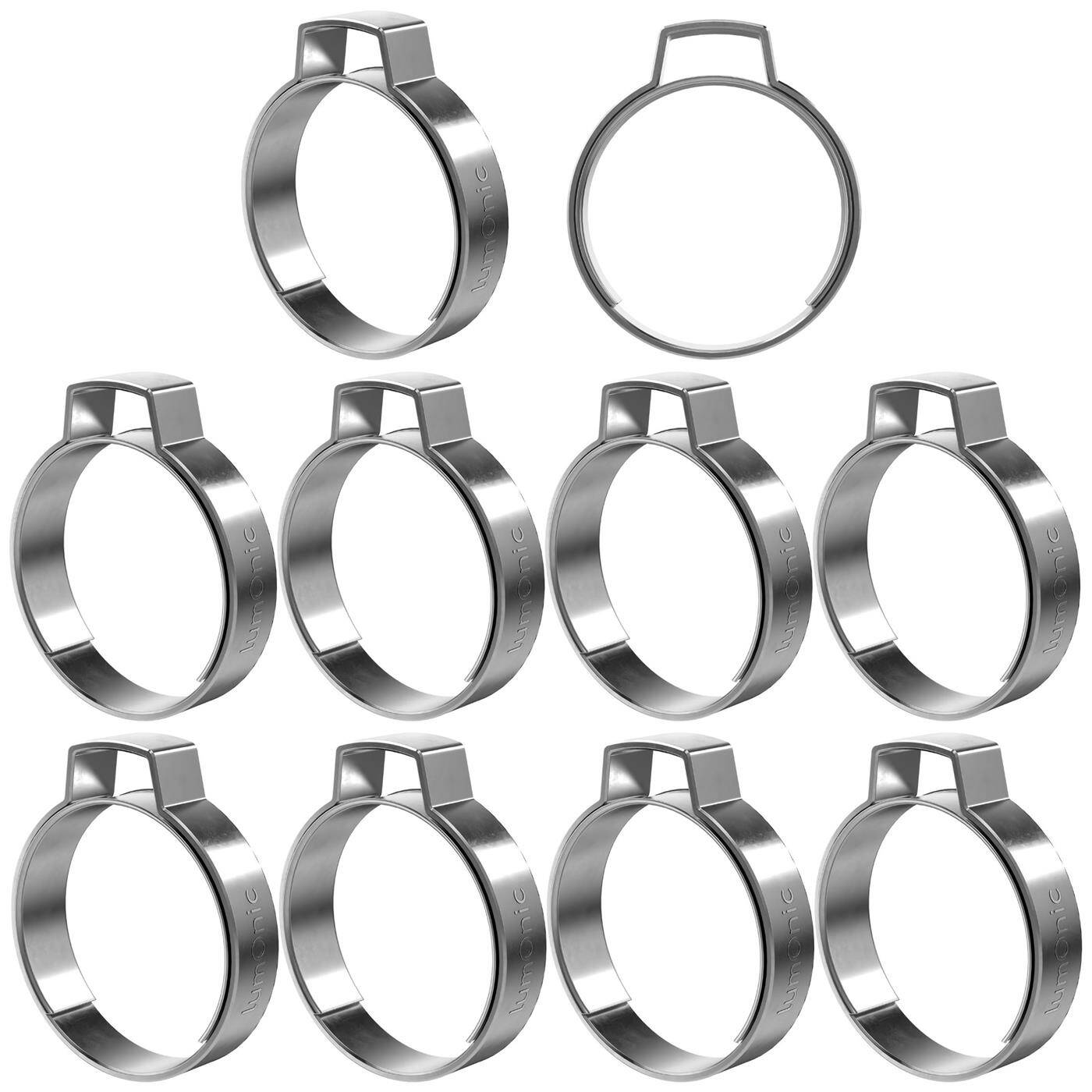 Lumonic I 10x 1-Ohr-Schelle 25,4-28,6mm I V2A Edelstahl I Einohrschelle I Schlauchschelle I für Druckluft, Rohrsysteme, Garten, KFZ
