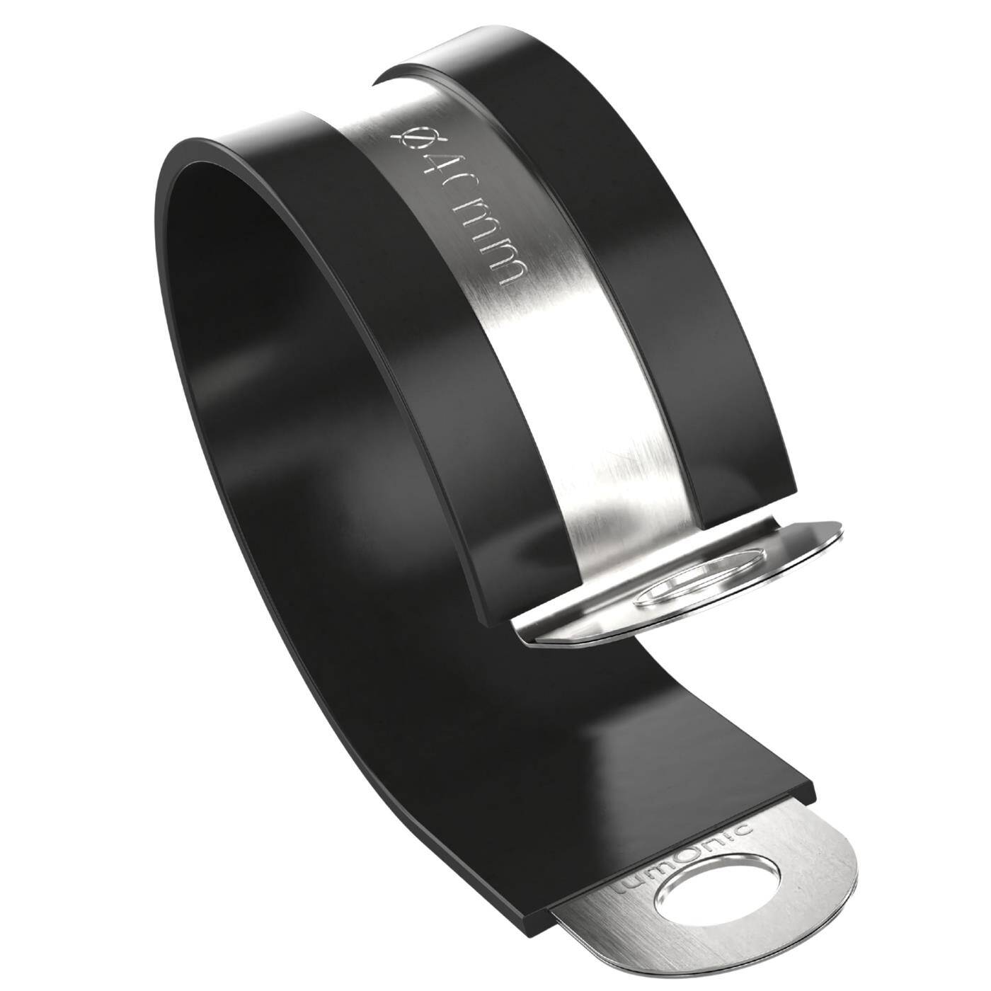 10x P-Clip Leitungsschelle Edelstahl V2A mit Gummi 40mm Rohrschelle Befestigungsschelle