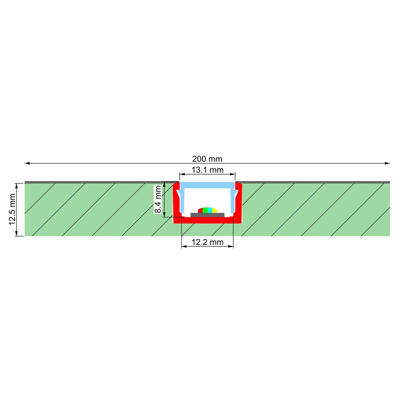LED Trockenbau Paneel T-Form 1-läufig für 12mm Streifen LED Trockenbau Paneel T-Form 1-läufig für 12mm Streifen
