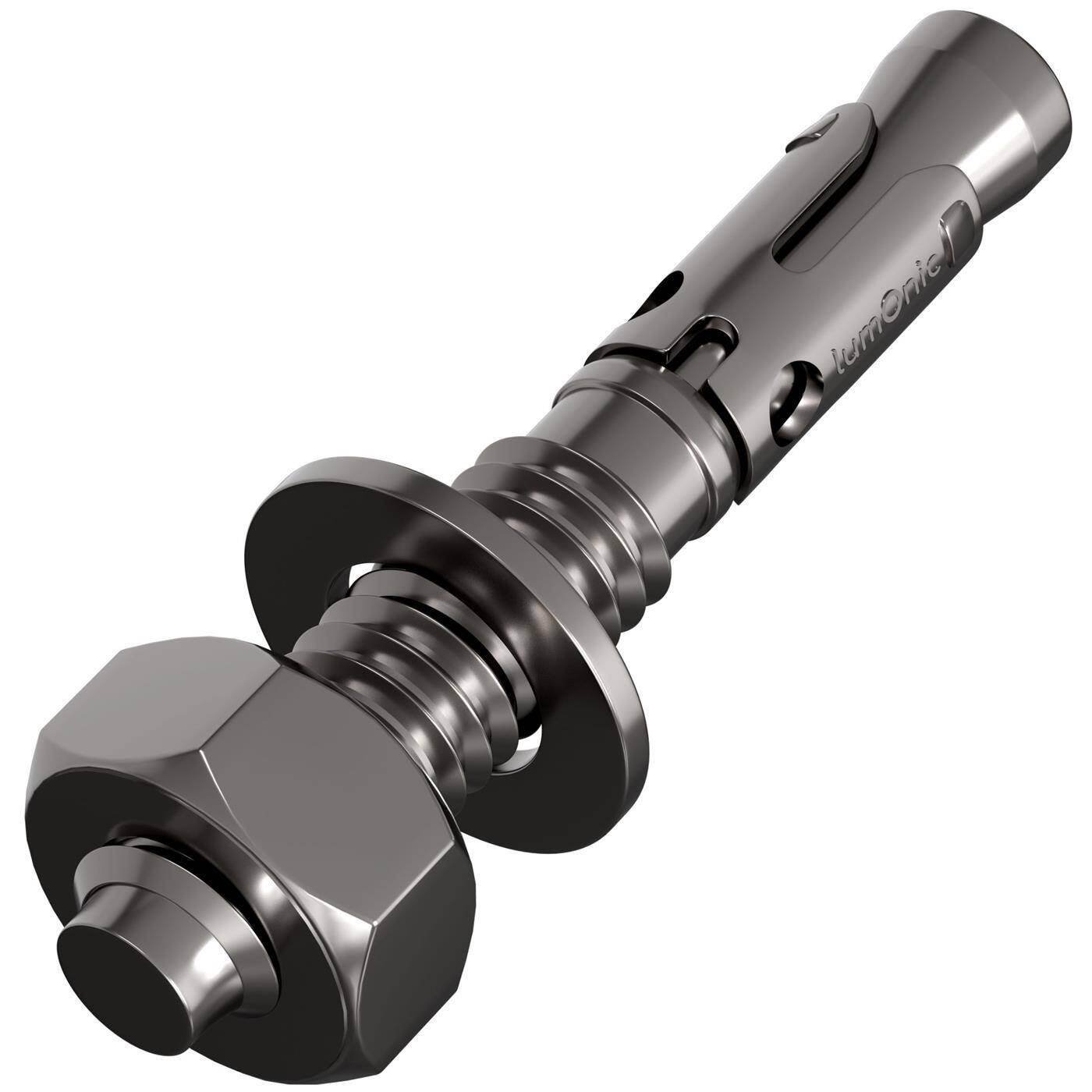Lumonic Schwerlastdübel M16 x 145mm | hochwertige Edelstahl V2A Keilanker | Durchsteckmontage,  | Betonanker, Schwerlastanker | für Überdachungen, Geländer, Regale, Trennwände