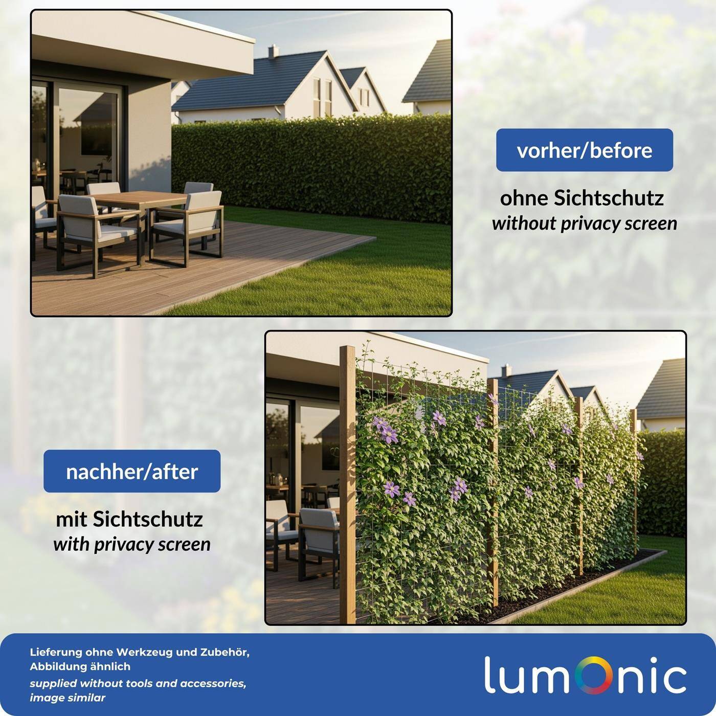 Lumonic Wire rope 7x7 | 10m Ø1mm | V4A Stainless steel | Steel cable with tinned ends | for climbing support, clothesline, lamps, privacy screen, awning