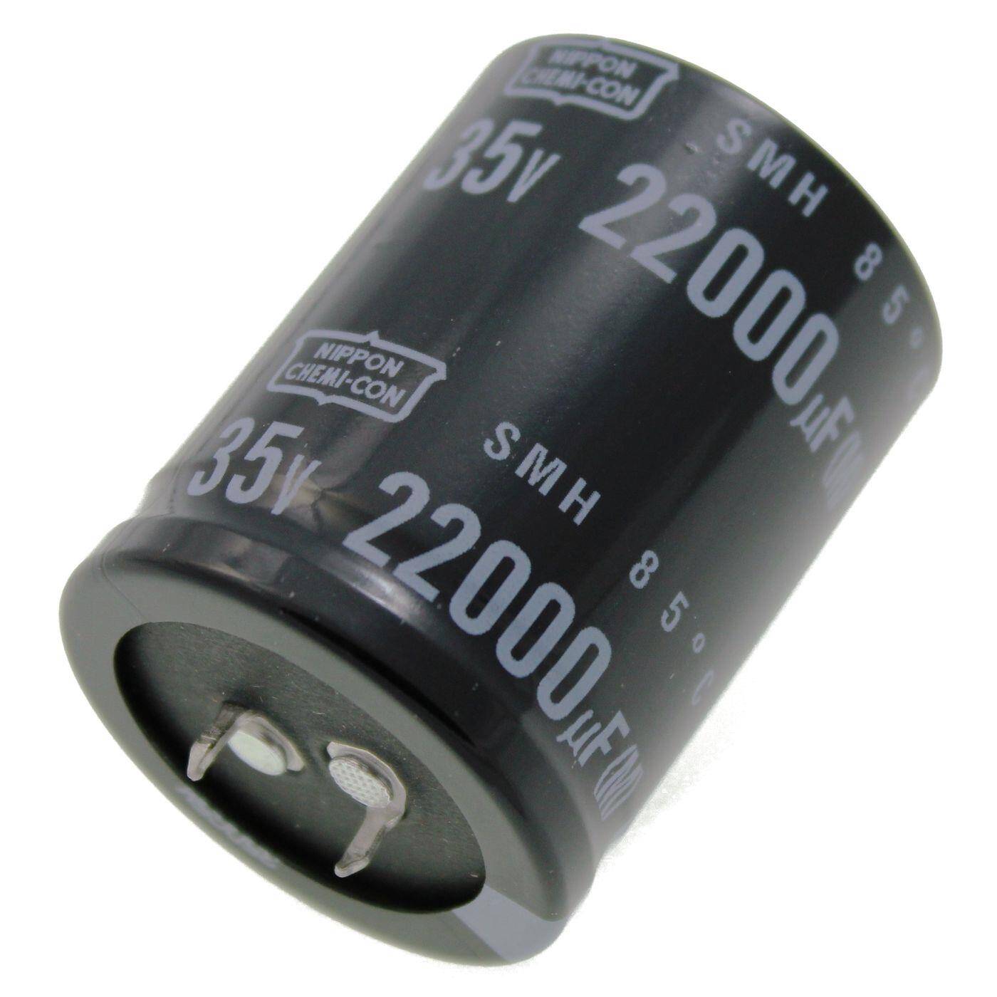 Snap-In Elko Kondensator 22000µF 35V | Elektrolytkondensator bis zu einer Temperatur von 85°C | 35x45mm | 22000uF ESMH350VSN223MA45U United Chemi-Con