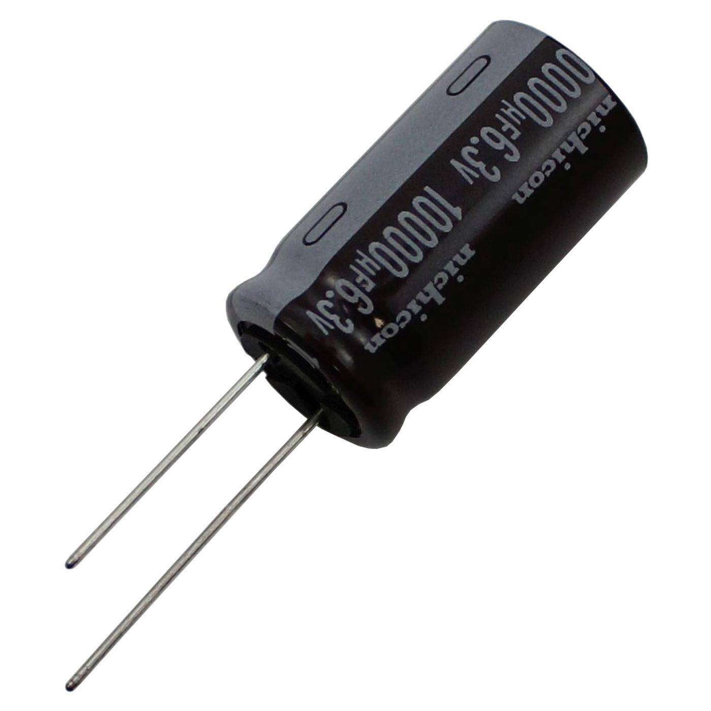 Elko Kondensator Radial 10000µF 6,3V | Elektrolytkondensator bis zu einer Temperatur von 105°C | 16x31,5mm | 10000uF UPS0J103MHD Nichicon