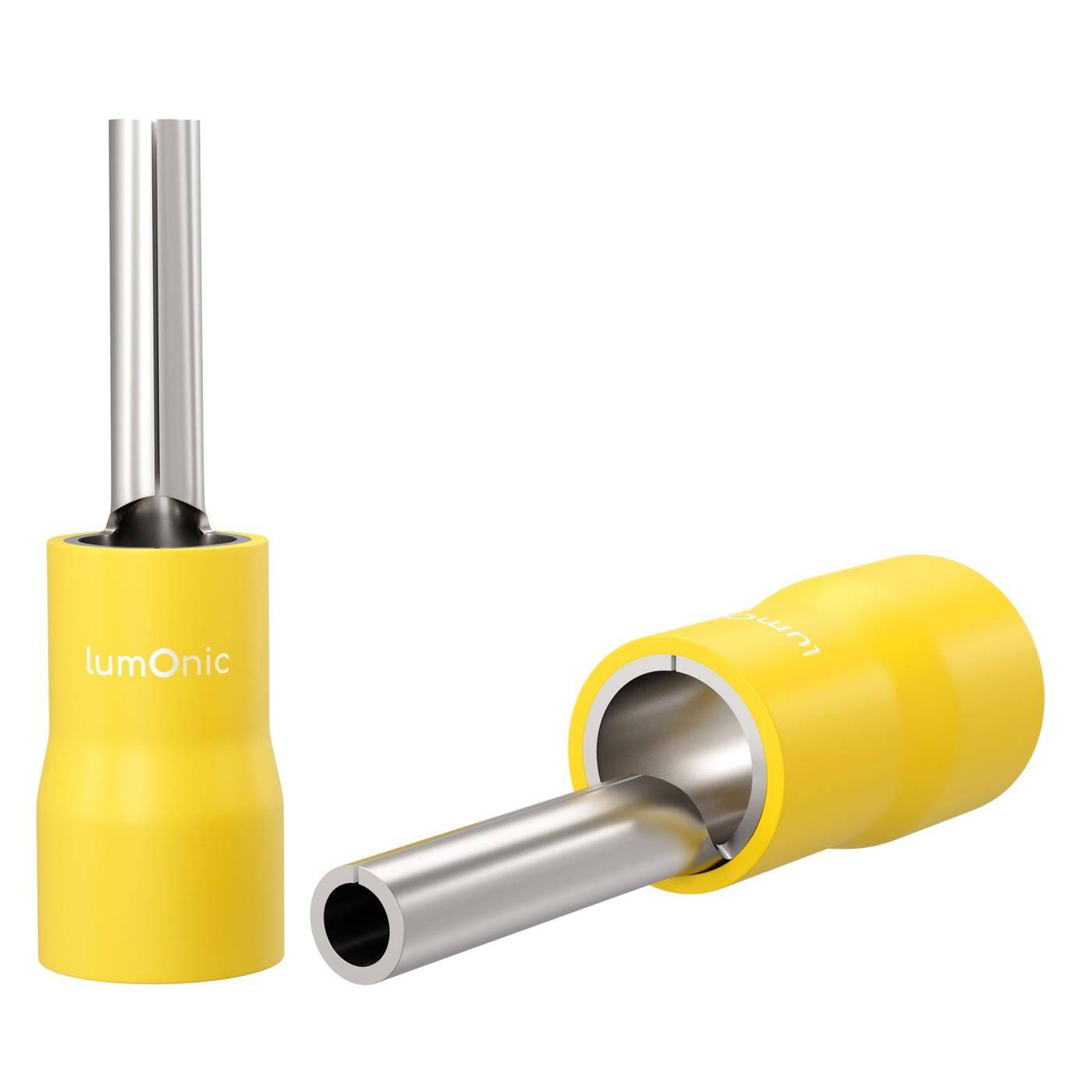 Lumonic 25x Pin cable lug 4,0-6,0mm² Yellow | Tinned copper | Secure cable connection without soldering | Crimp cable lug ideal for luster terminals | Automotive, mechanical engineering, motorhome