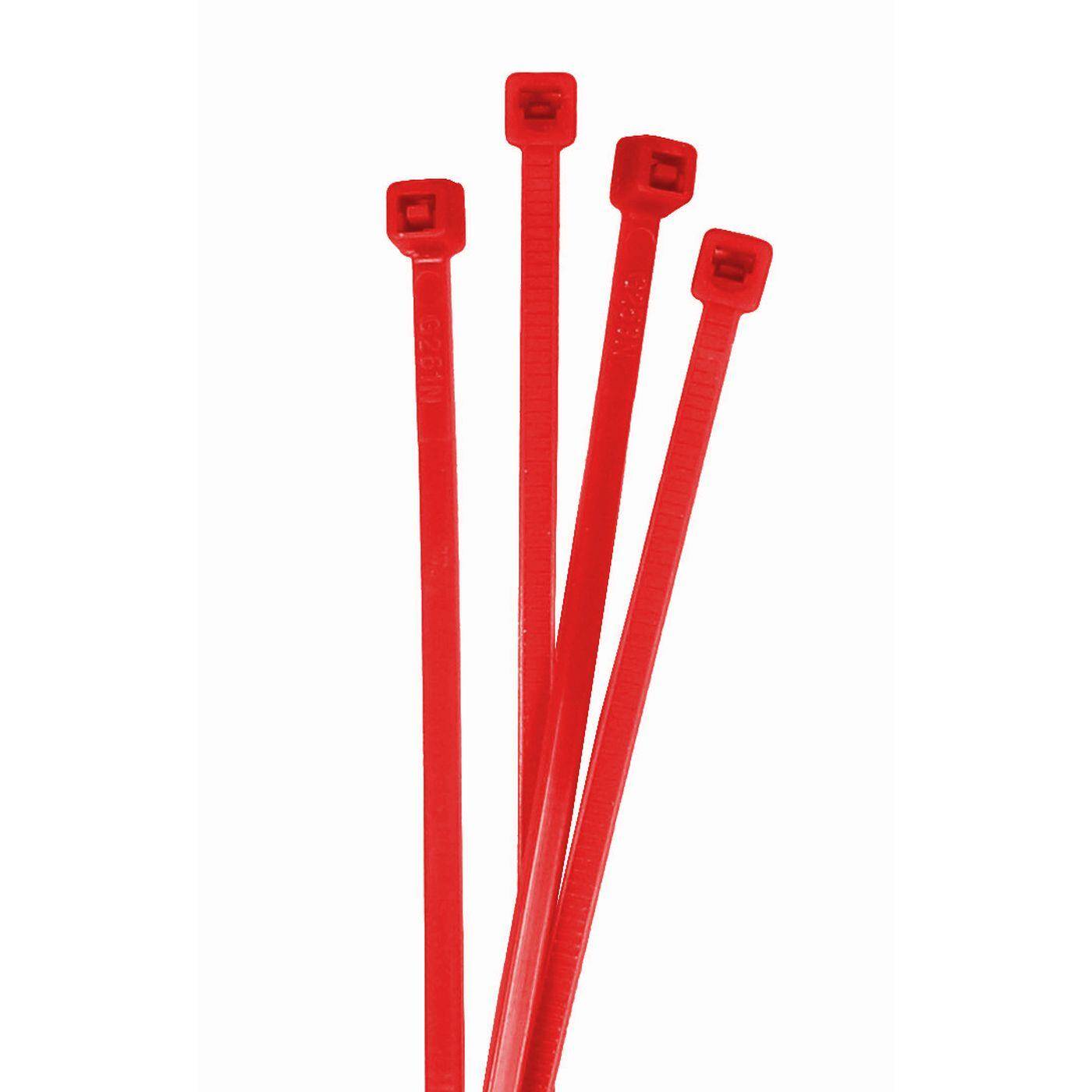 100x Kabelbinder 200 x 2,5mm Rot 8,2kg PA6.6 Polyamid Industriequalität
