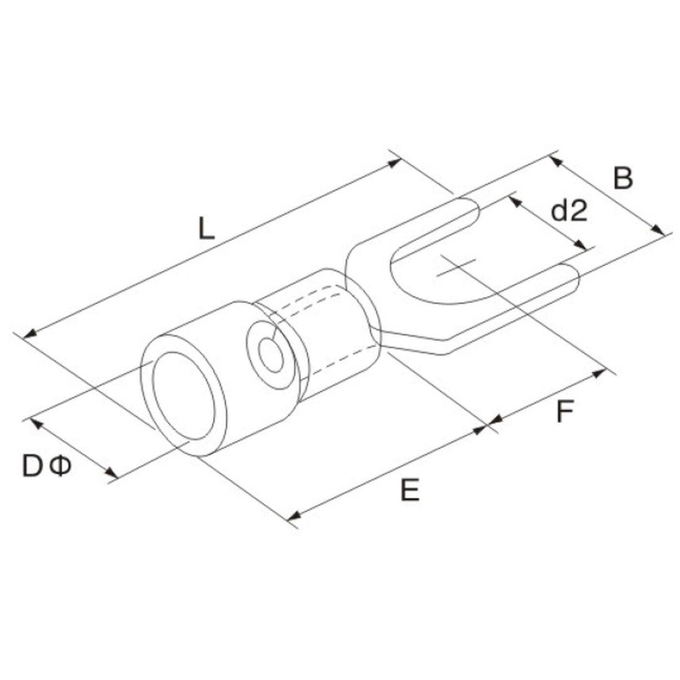 25x Gabelkabelschuh teilisoliert 4-6mm² Lochdurchmesser M5 Gelb Ringzunge Kupfer verzinnt