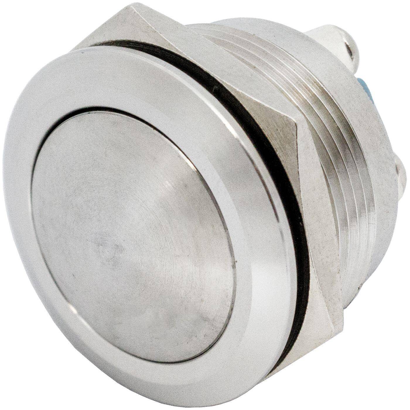 Stainless steel Push button domed Ø22mm IP65 Screw Connection 250V 3A Vandal-proof
