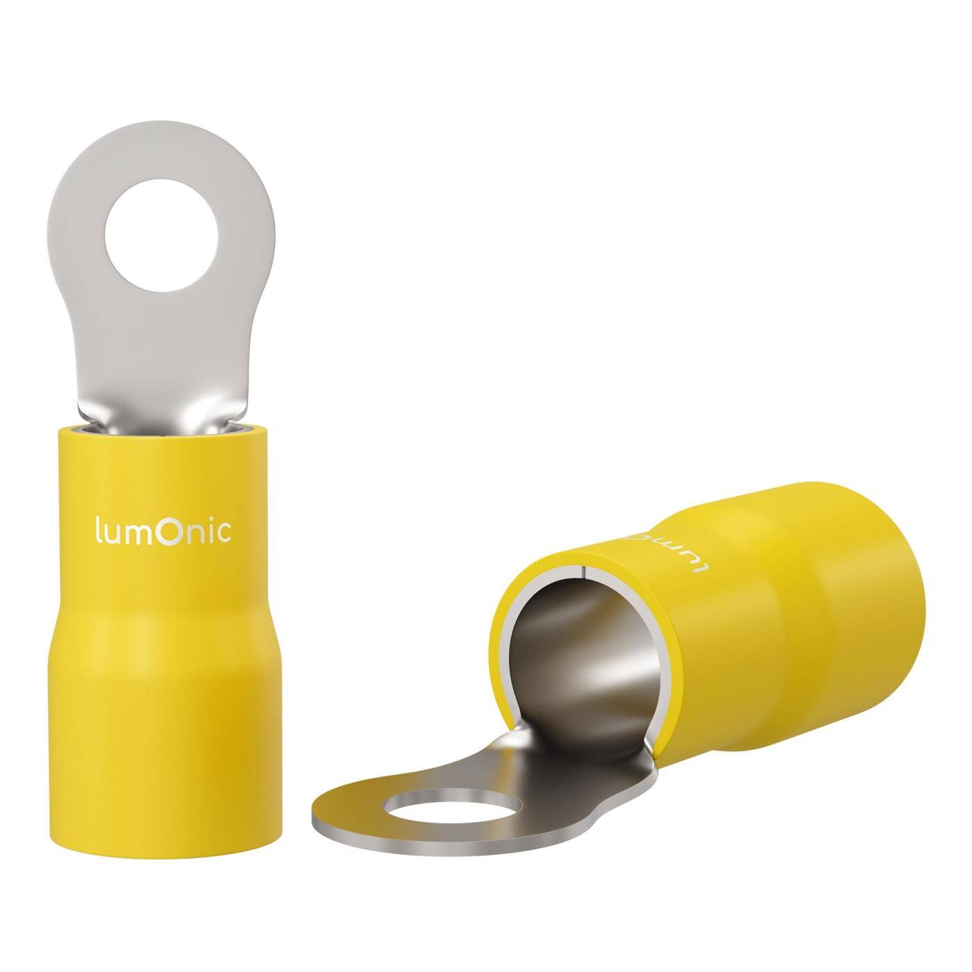 Lumonic 25x Ringkabelschuh 4,0-6,0mm² teilisoliert | M3 | Kupfer verzinnt | sichere Kabelverbindung ohne Löten | Set, Crimp-Kabelschuh, Quetschverbinder, Ringöse | KFZ, Maschinenbau, Wohnmobil, Batterie