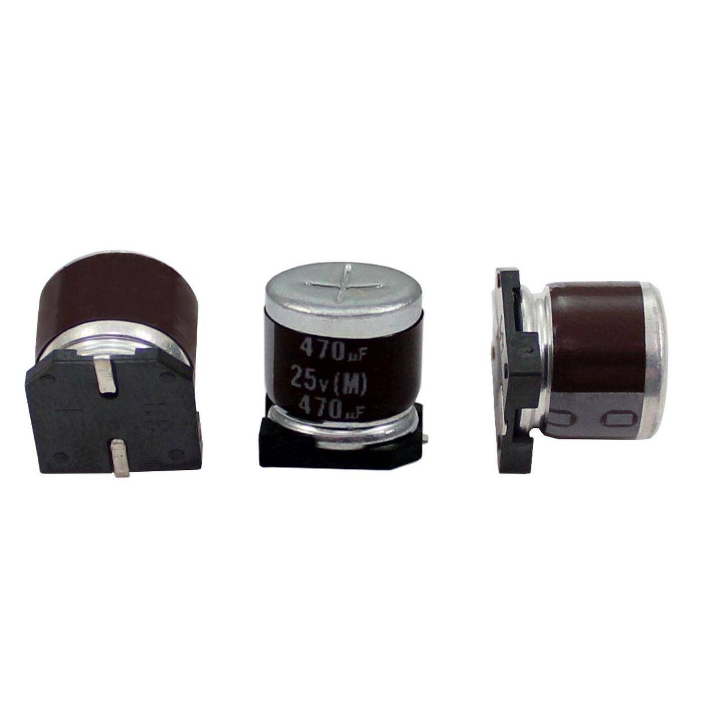 SMD Elko Kondensator 470µF 25V | Elektrolytkondensator bis zu einer Temperatur von 105°C | 10x10,5mm | 470uF RVZ-25V471MHA5U-R2 Elna