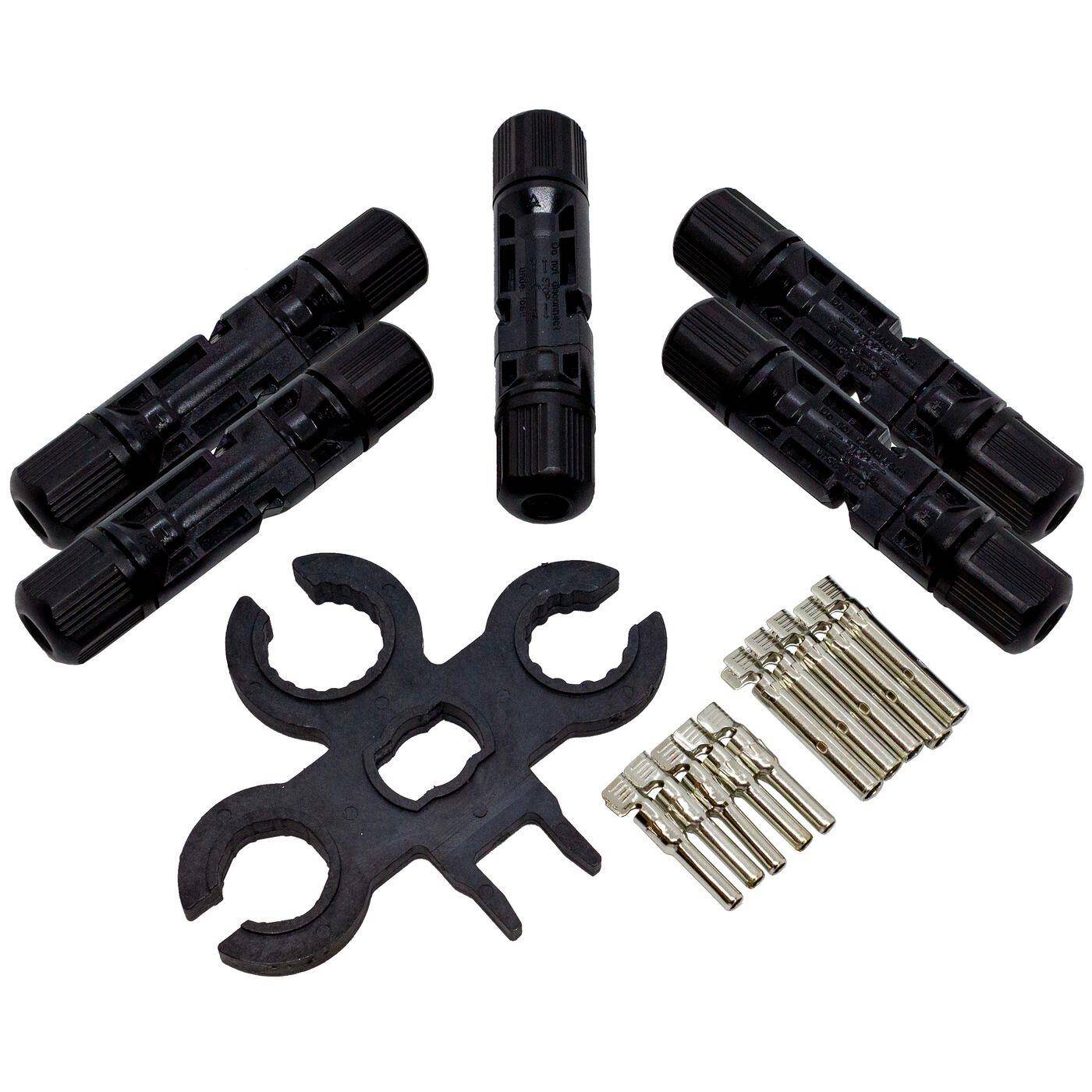 5 Paar Solar Stecker und Buchse incl. Montageschlüssel Photovoltaik 2,5....6mm² 1000V DC 30A IP67 -40...+125°C 5 Paar Solar Stecker und Buchse incl. Montageschlüssel Photovoltaik 2,5....6mm² 1000V DC 30A IP67 -40...+125°C