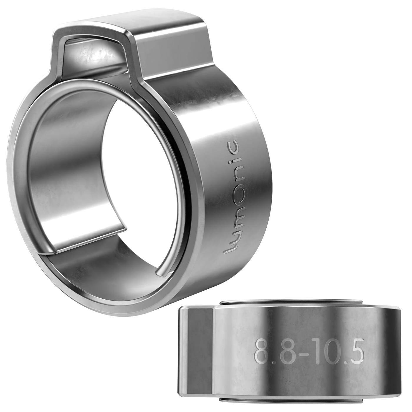 Lumonic I 2x 1-ear clip 8,8-10,5mm I V2A Stainless steel I Single ear clip I Hose clamp I for Compressed air, Pipe systems, Garden, CAR
