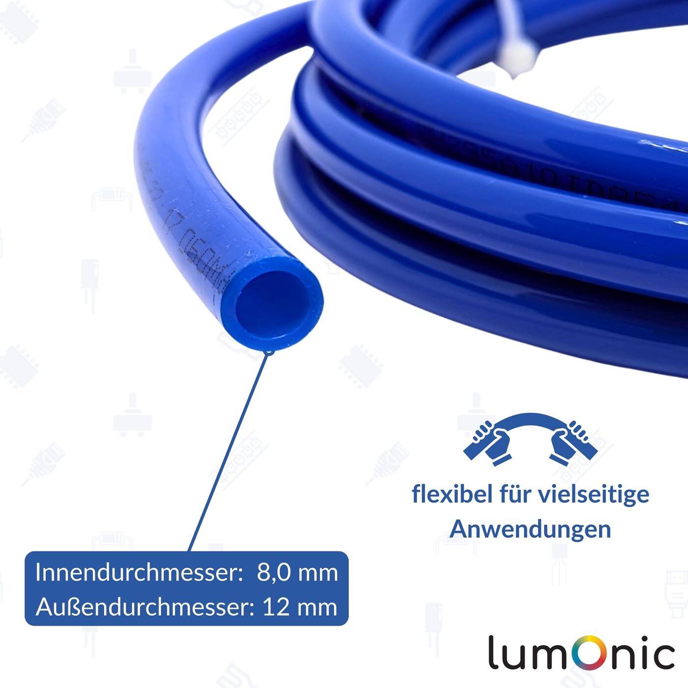 5m Druckluftschlauch PU 8/12mm Maschinenbau Pneumatiksysteme Werkstatt PU Schlauch Polyurethan flexibel, abriebfest 5m Druckluftschlauch PU 8/12mm Maschinenbau Pneumatiksysteme Werkstatt PU Schlauch Polyurethan flexibel, abriebfest