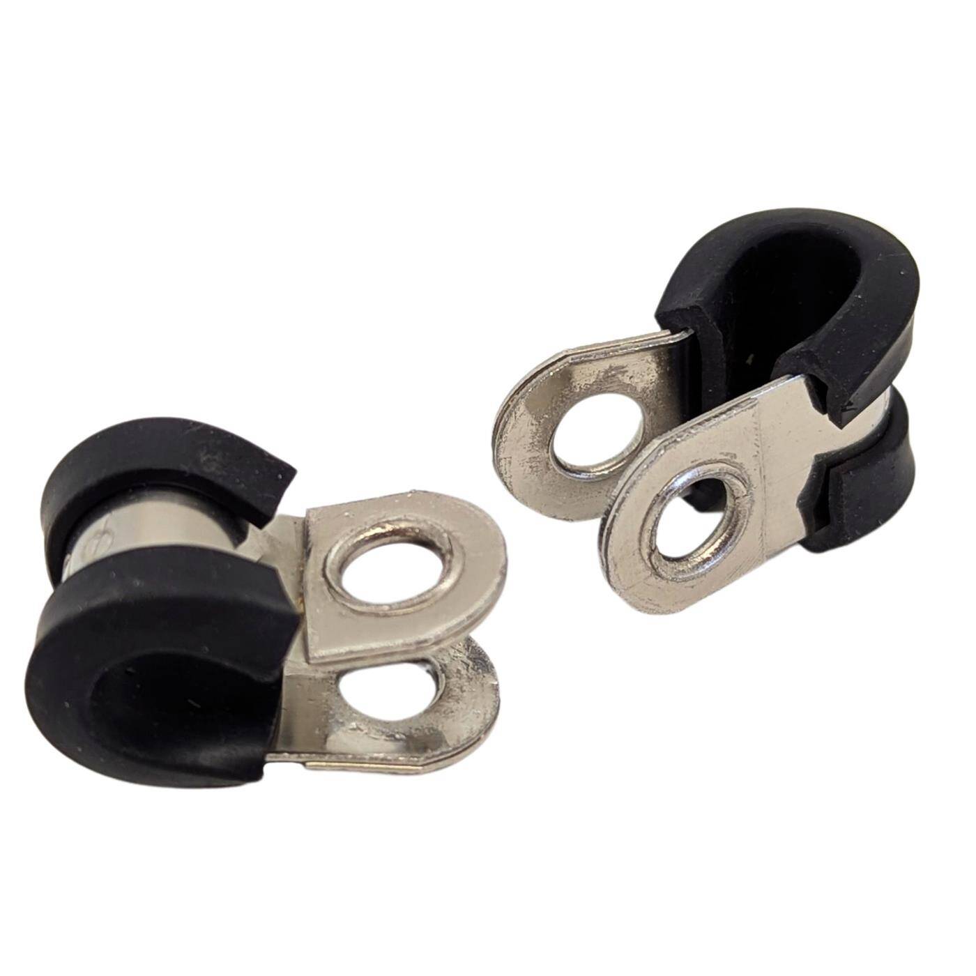 5x P-Clip Leitungsschelle Edelstahl V2A mit Gummi 6mm Rohrschelle Befestigungsschelle