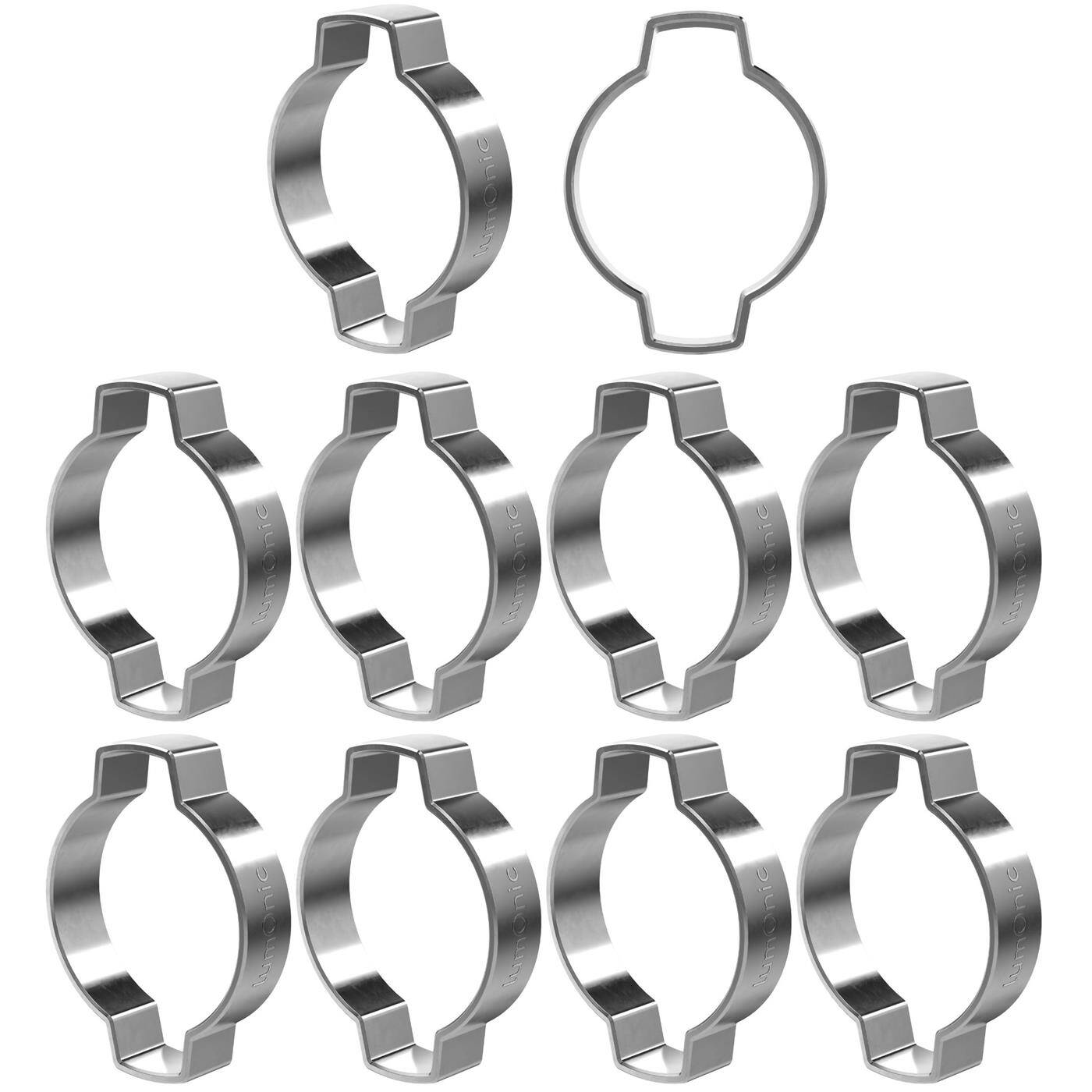 10x 2-Ohr-Schelle 28-31mm V2A Edelstahl Zweiohrschelle Schlauchschelle für Druckluft, Rohrsysteme, Garten, KFZ